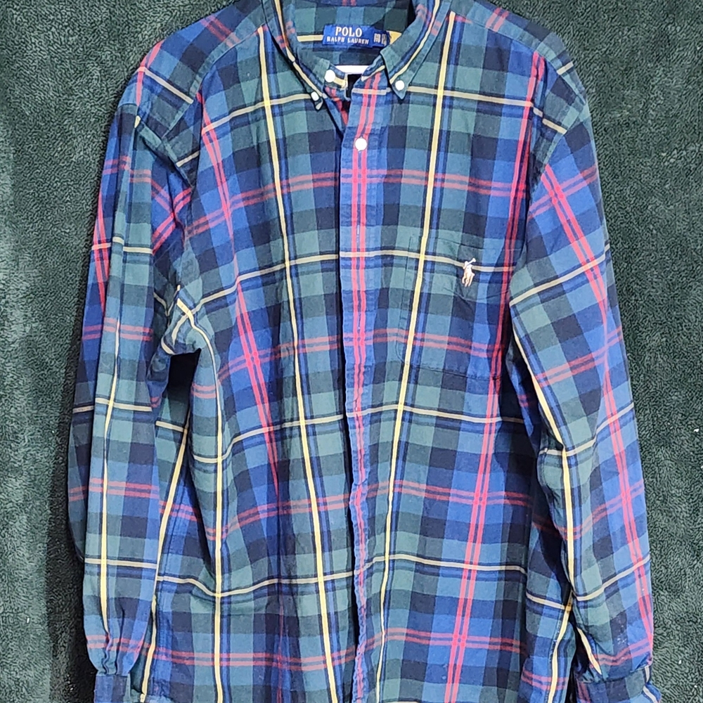 Polo by Ralph Lauren Men's Blue Plaid Shirt